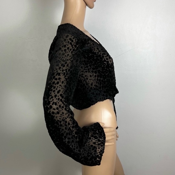 NEW PAIGE REVOLVE BLACK WRAP TOP - Picture 5 of 8